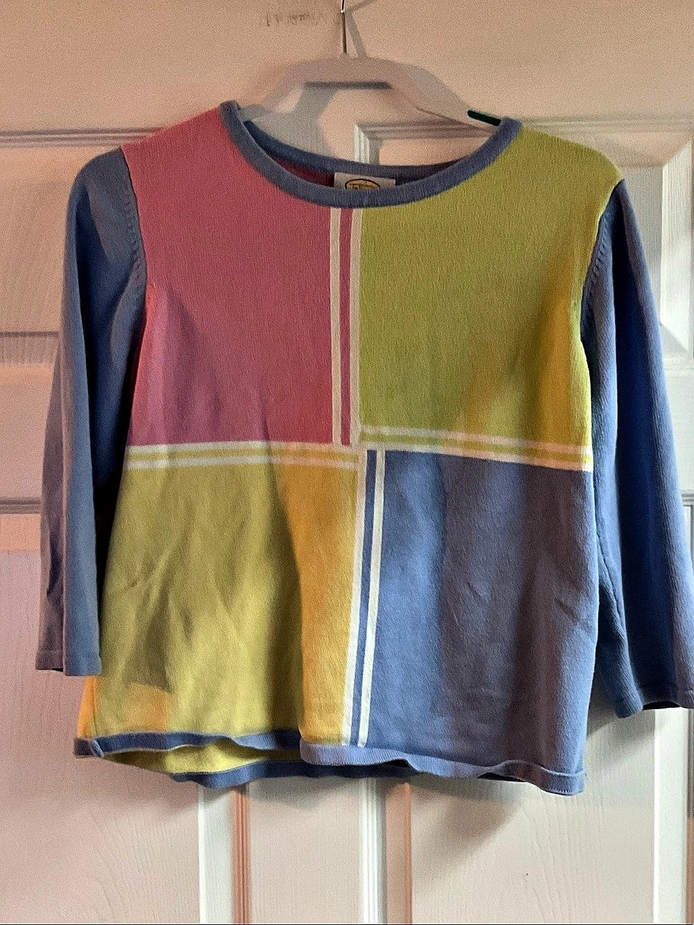 Talbots Color Block Long Sleeve Top Size Medium